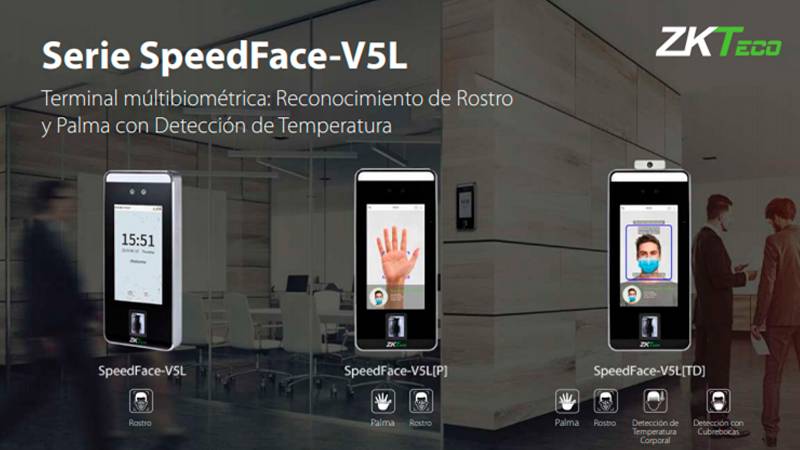 Solución en Control de Acceso ZKTeco con Medición de temperatura y uso de barbijo Serie SpeedfaceV5