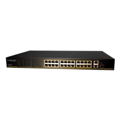 Switch Cctv Ethernet 24 Poe + 2 Puertos Uplink Gigabit - 225w Cygnus