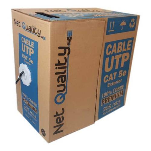 Netquality Cable Utp 100% Cobre Apto Exterior Caja X 305mts.